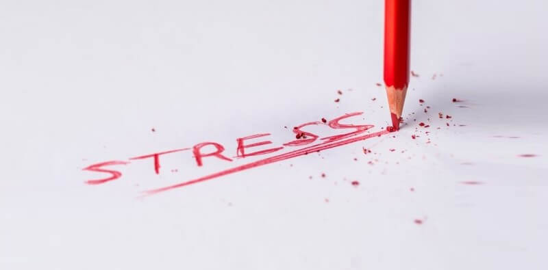 red pencil, the word stress