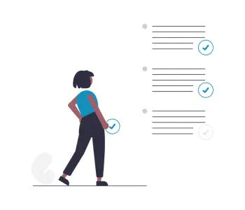person with checklist illustration